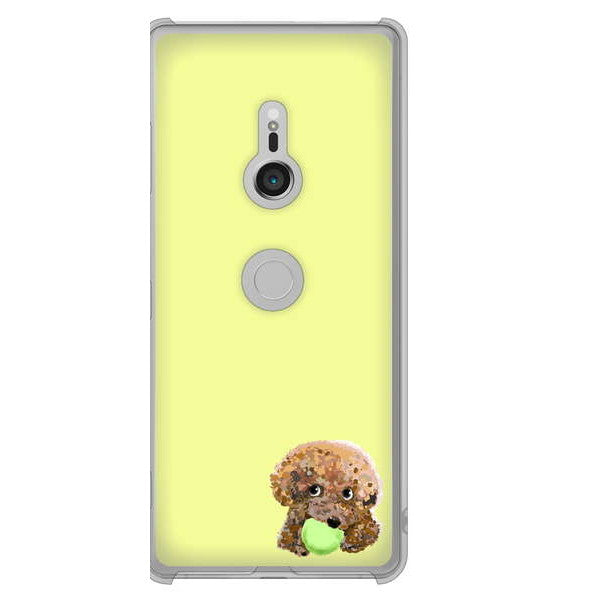 Xperia XZ3 SOV39 au トイプードル＆ボール ハードケース 背面印刷