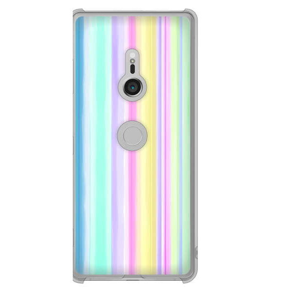 Xperia XZ3 SOV39 au レインボー ハードケース 背面印刷