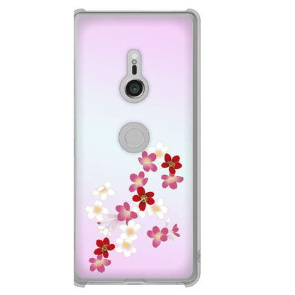 Xperia XZ3 SOV39 au 和花柄 ハードケース 背面印刷