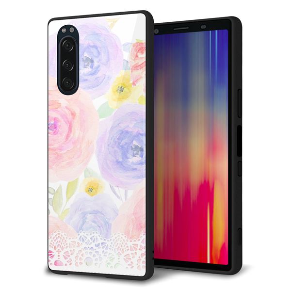 Xperia 5 SOV41 au 強化ガラス＆TPUスマホケース ガラプリ【SC947 ドゥ・パフューム５】
