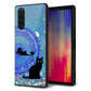 Xperia 5 SOV41 au 強化ガラス＆TPUスマホケース ガラプリ【YJ327 魔法陣猫 キラキラ　かわいい】