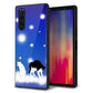 Xperia 5 SOV41 au 強化ガラス＆TPUスマホケース ガラプリ【YJ335 雪の結晶　はちわれ】