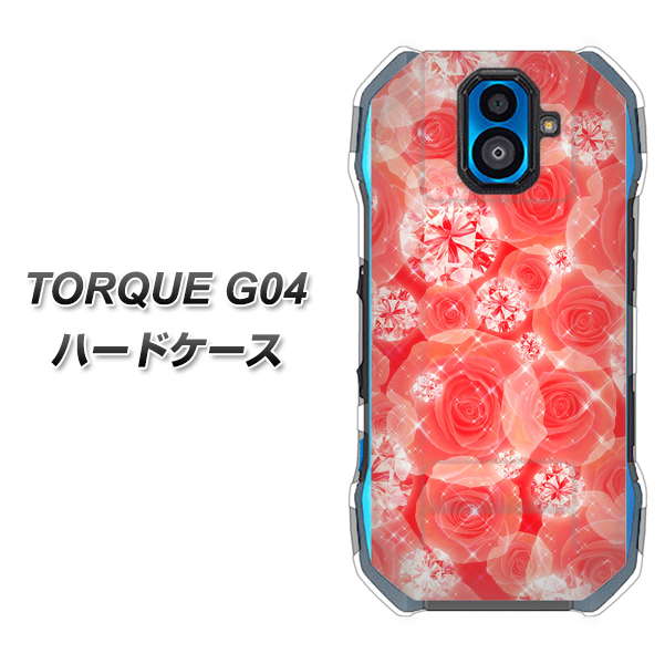 TORQUE G04 au VA816 ダイヤモンドとバラ ハードケース 背面印刷
