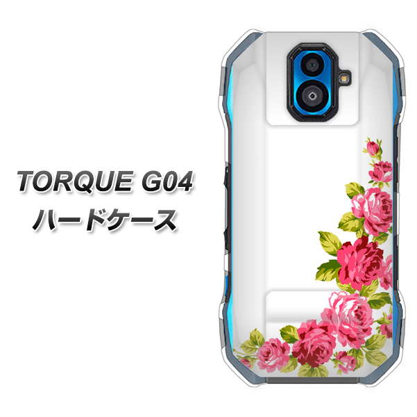 TORQUE G04 au VA825 バラのフレーム(白) ハードケース 背面印刷
