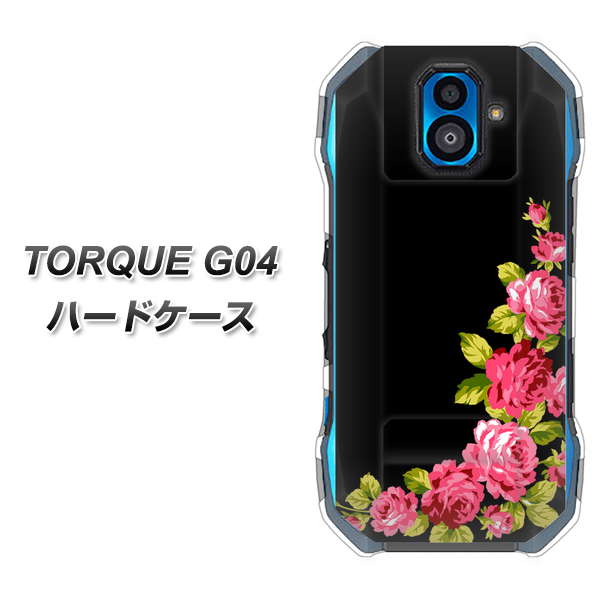 TORQUE G04 au VA826 バラのフレーム(黒) ハードケース 背面印刷