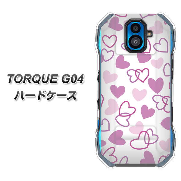 TORQUE G04 au VA928 ハートがいっぱい パープル ハードケース 背面印刷