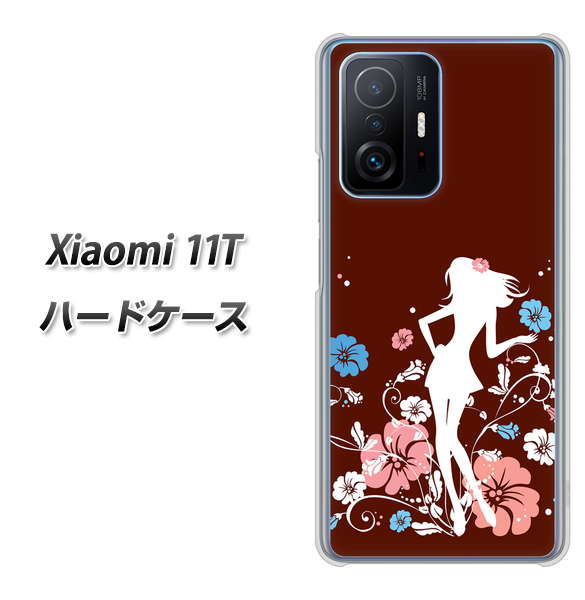 Xiaomi 11T 110 ハイビスカスと少女 ハードケース 背面印刷