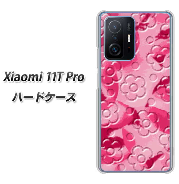Xiaomi 11T Pro SC847 フラワーヴェルニ花濃いピンク（ローズアンディアン） ハードケース 背面印刷