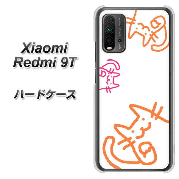Redmi 9T 1098 手まねきする3匹のネコ ハードケース 背面印刷