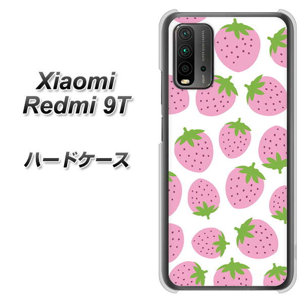 Redmi 9T SC809 小さいイチゴ模様 ピンク ハードケース 背面印刷