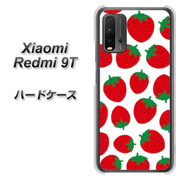 Redmi 9T SC811 小さいイチゴ模様 レッド ハードケース 背面印刷