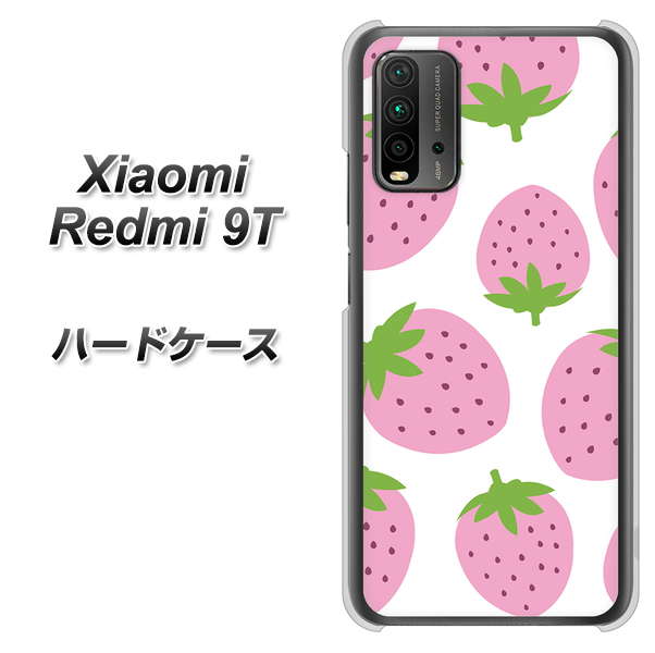 Redmi 9T SC816 大きいイチゴ模様 ピンク ハードケース 背面印刷