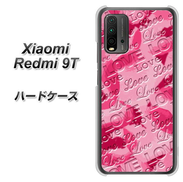 Redmi 9T SC845 フラワーヴェルニLOVE濃いピンク（ローズアンディアン） ハードケース 背面印刷