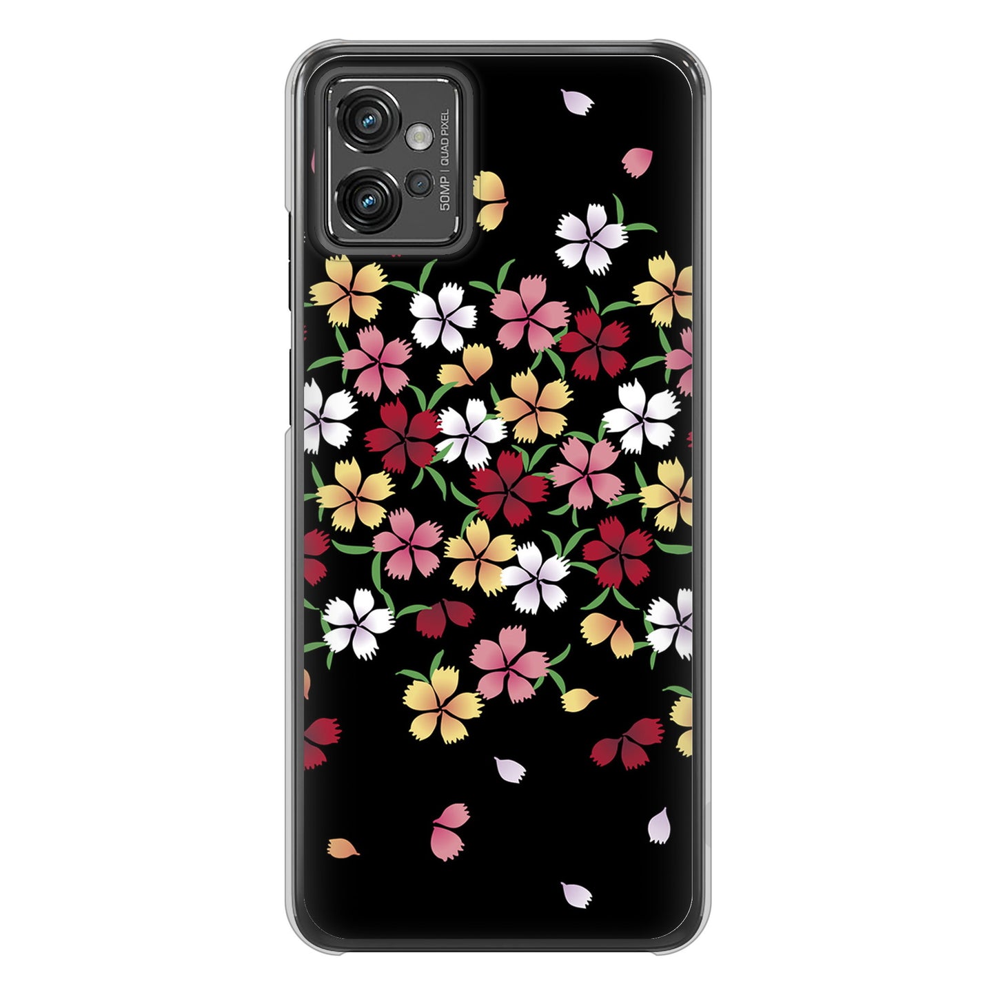 moto g32 和花柄 ハードケース 背面印刷